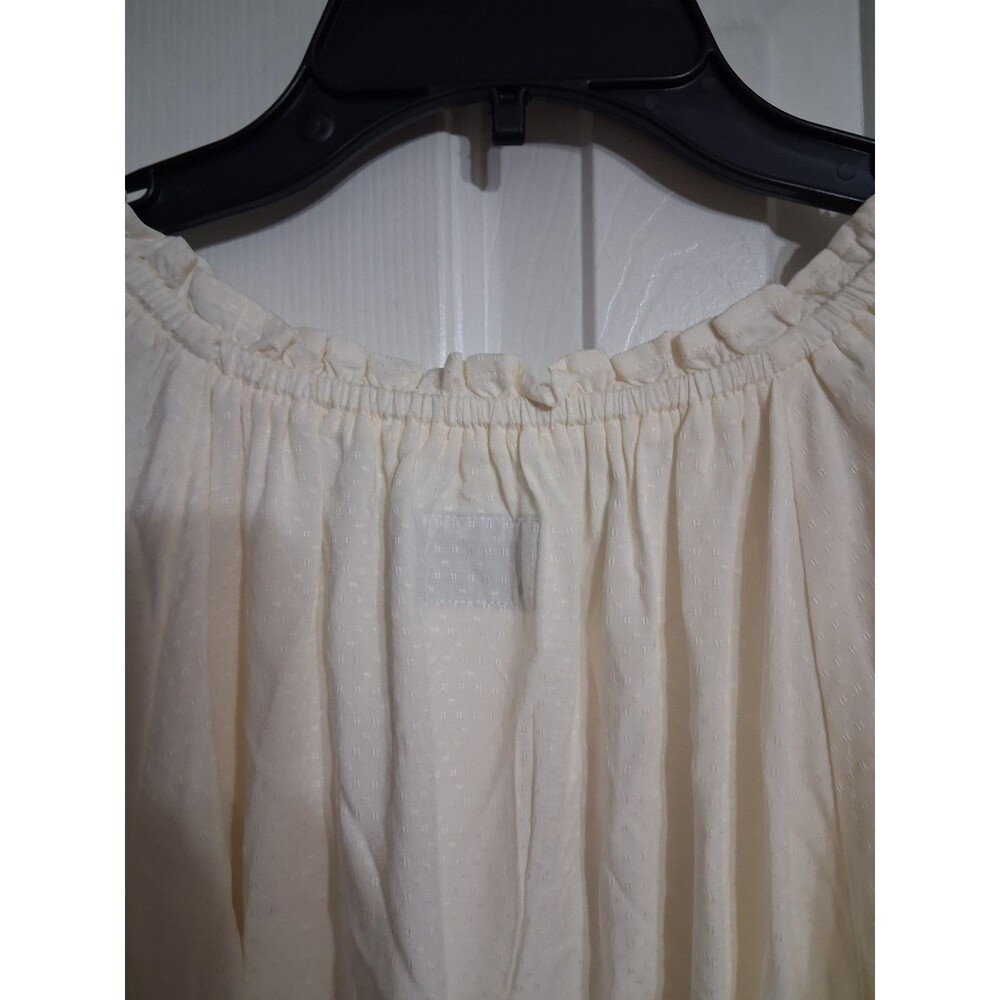 NWT Women's Old Navy Long Sleeve Ruffled Split Neck Top Blouse Size 3X Cream N6 - Picture 11 of 12